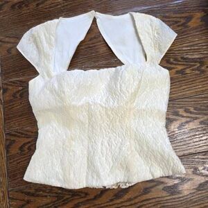 Reformation Cora cream top sz 2